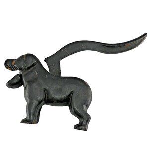 Vintage Cast Iron Black Labrador Dog Nutcracker Mechanical Primitive
